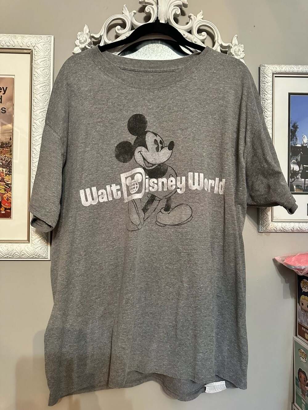 Hanes Walt Disney World Mickey Mouse T-Shirt Size XL Grey